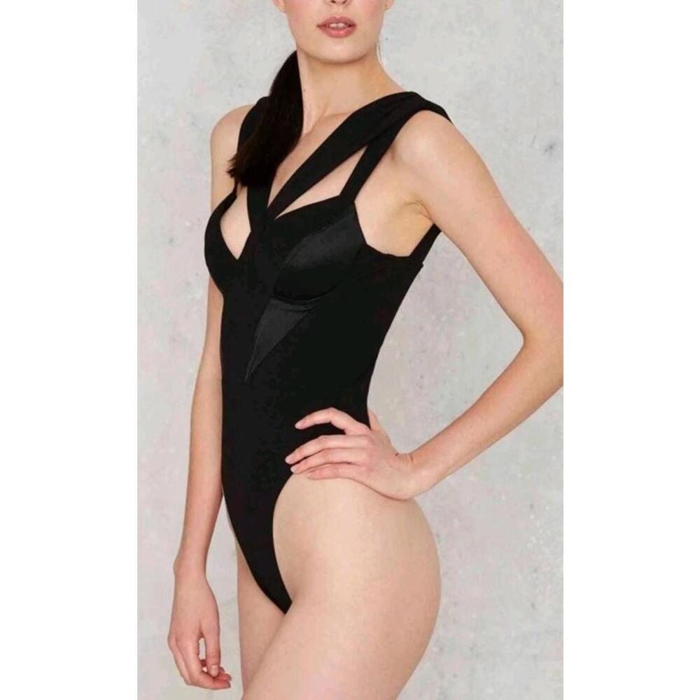 Misha Collection Catoria XS Paneled Bodysuit BLACK #C2